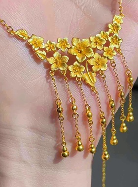 繁花似锦沙金项链金店同款仿真金流苏葫芦婚嫁订婚结婚假三金五金