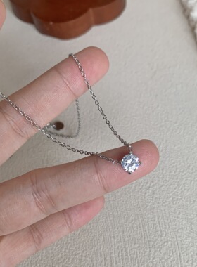 鼻屎钻项链女钛钢不掉色洗澡不用摘赵思露同款轻奢小众设计锁骨链