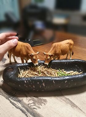 仿古小花盆新中式盆景盆做旧汉砖文竹多肉盆复古书房禅意装饰花器