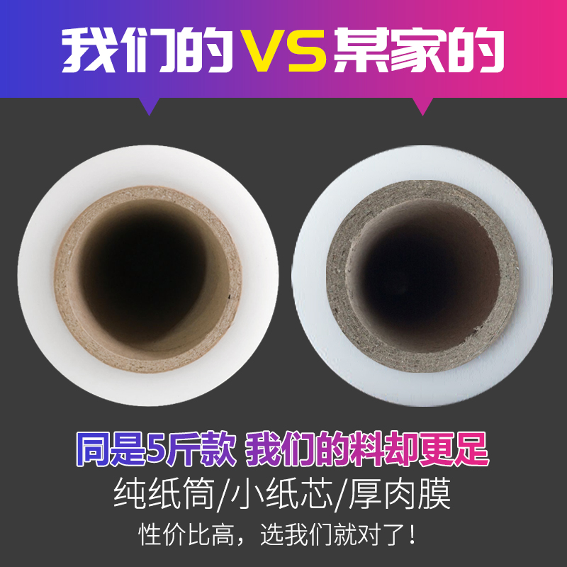 快递包装膜打包拉伸膜高自粘pe物流缠绕膜宽50cm大卷工业保鲜膜-图2