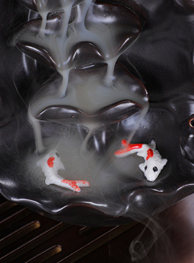 跨境倒流香炉 荷叶莲莲 家居工艺品摆件装饰摆件客厅中式现货