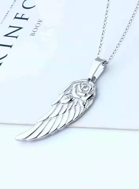 玫瑰饰吊坠人气钛钢服饰配件饰品项饰项链水晶商品时尚璀璨