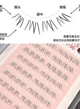 萌睫尚品·小花仙下睫毛！自然灵动仿真清透单簇透明梗假睫毛免胶