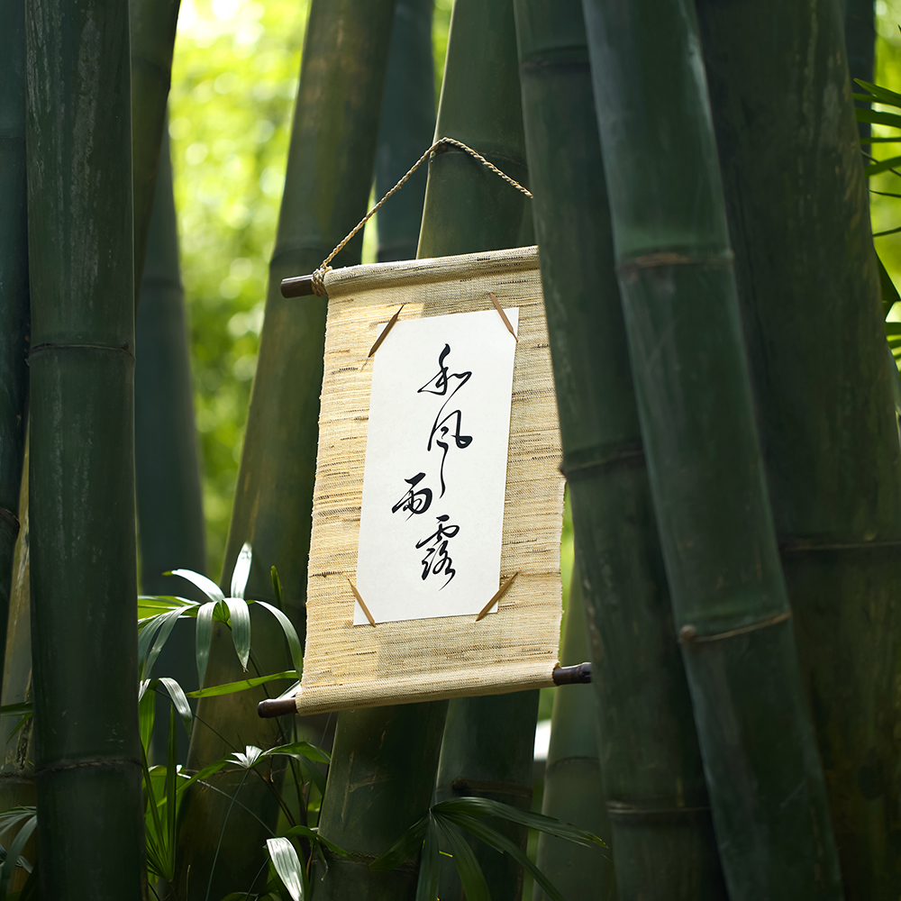 茶室 入茶竹联画轴节有布夏挂茶茶 挂画竹云屋客厅软装·玄关空间