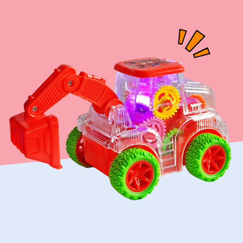 灯光齿轮工程车惯性动力闪光效果工程车挖掘机推土机玩具超市供货 - 图1
