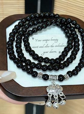 新中式山鬼花串珠双层手串女国风复古新款手链个性百搭手饰