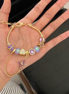 潘家小众轻奢蝴蝶手链精致个性设计感diy串珠手串复古高级感手饰