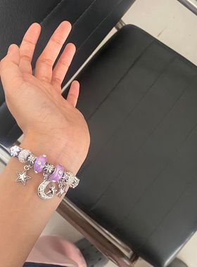 潘家新款复古星月手镯女精致轻奢diy串珠百搭小众ins风时尚手链女