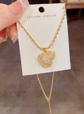 新中式真金电镀满锆葫芦项链