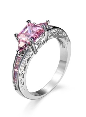 欧美时尚祖母绿海蓝锆石戒指女士男士情侣款饰品首饰礼品多色可选