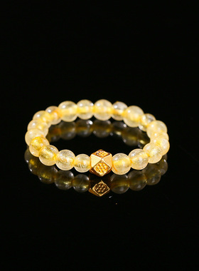 天然紫水晶弹力圆珠戒指女款