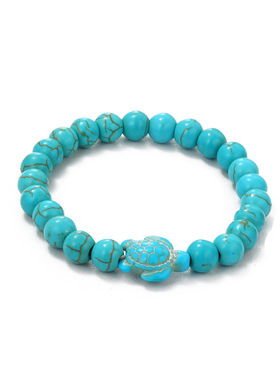 欧美8mm合成绿松石手串海龟配件