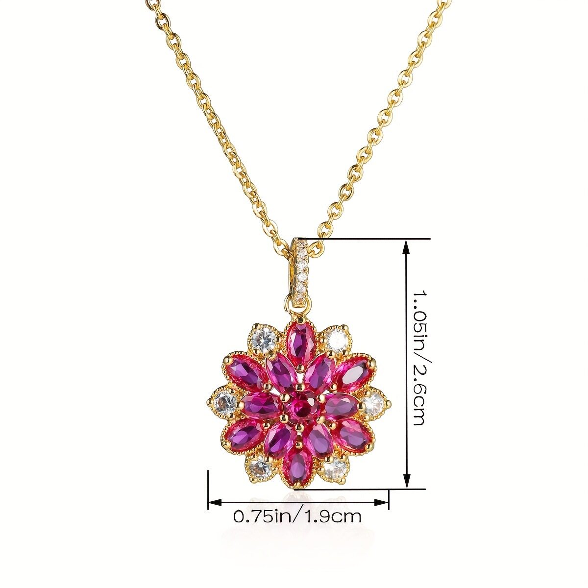 European and American fashion red corundum flower earring set