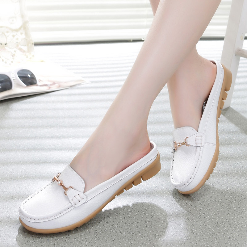 春季新款拖鞋豆豆鞋女平底防滑大码妈妈孕妇鞋女懒人单鞋包头拖鞋,淘宝优惠券,粉丝福利购,淘宝优惠卷