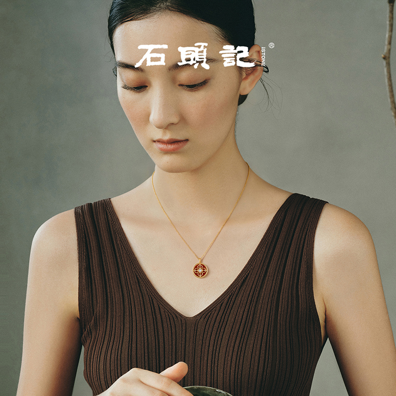 iSTONE/石头记新年金刚杵项链百搭气质高级感新中式锁骨链吊坠女 - 图1