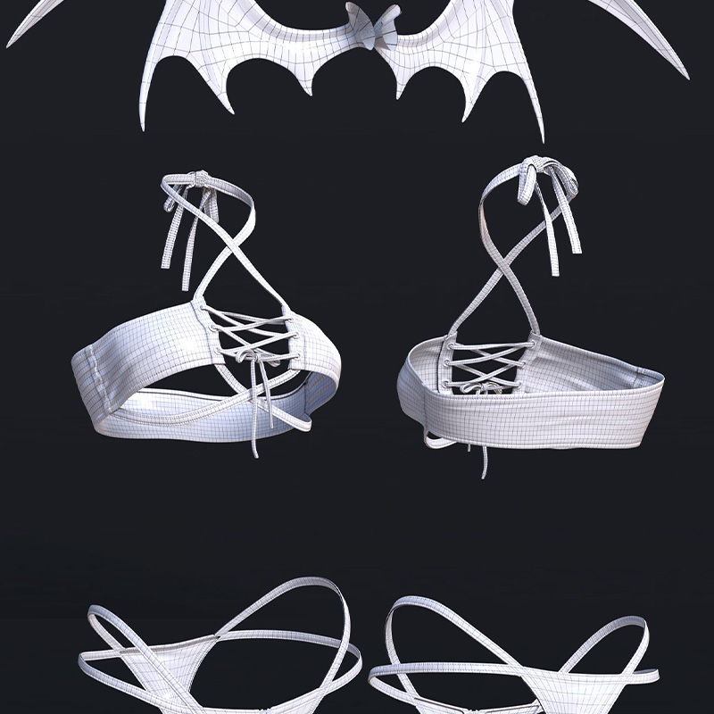 Daz3D素材模型资源衣服BS Succubus Lingerie SetforGenesis9魅魔 - 图3