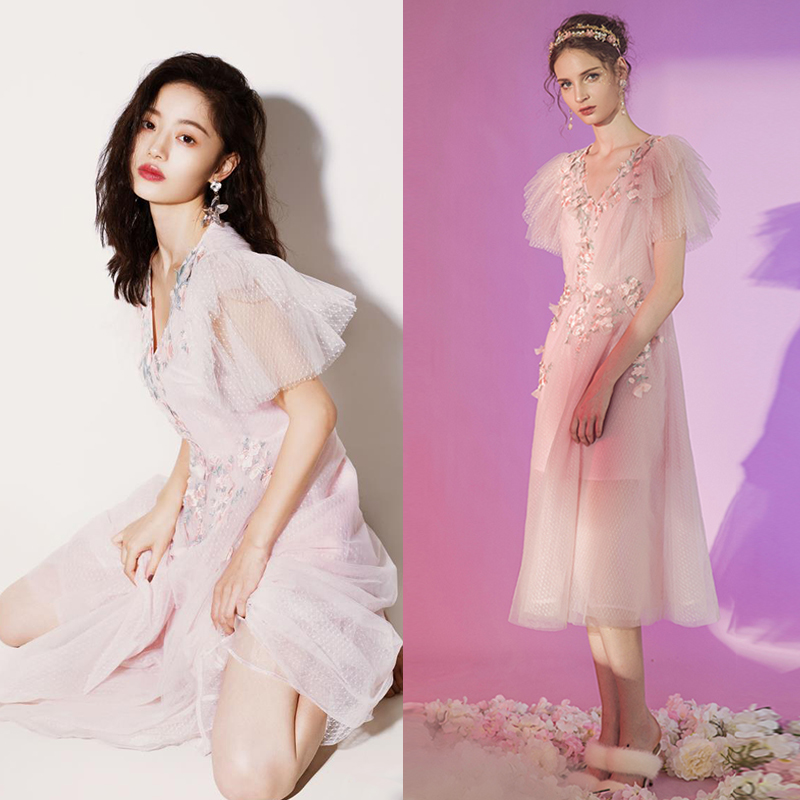marie elie挖空女夏温柔风连衣裙 instar明星时尚连衣裙
