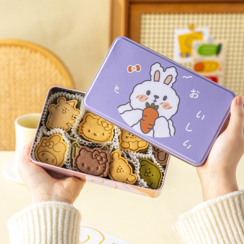 长方形烘焙曲奇糖果马口铁伴手礼卡通高颜值包装盒饼干铁罐包装盒,淘宝优惠券,粉丝福利购,淘宝优惠卷