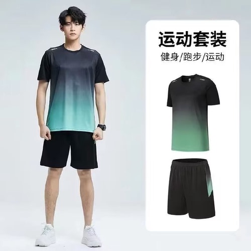 运动套装男健身衣服跑步装备晨跑服骑行训练紧身速干衣夏季春秋季