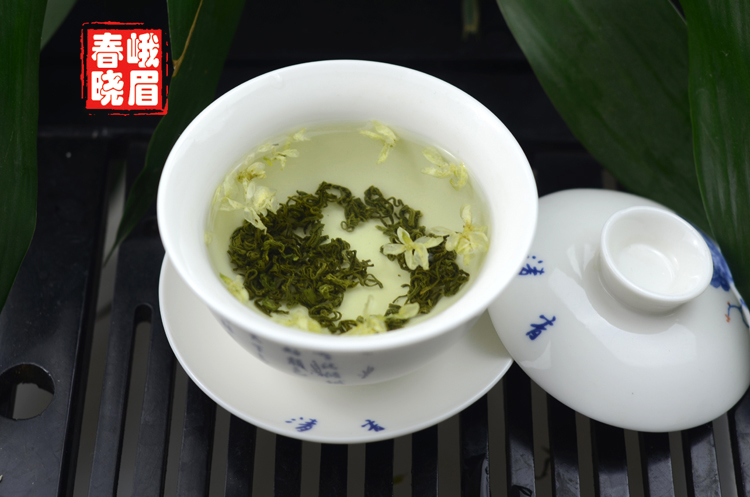 茉莉花茶2023新茶茶叶浓香光大飘雪花茶四川峨眉山花毛峰250g-图1