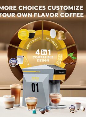 Capadeli 4-in-1 Capsule Coffee Machine Compatible with Dolce
