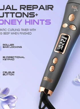 220V 19mm 25mm 2-in-1 Fully Automatic Curling Iron With 8 Ad
