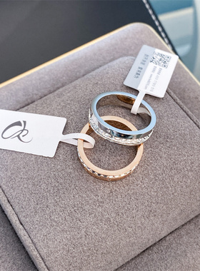 排钻冷淡风个性男女戒指