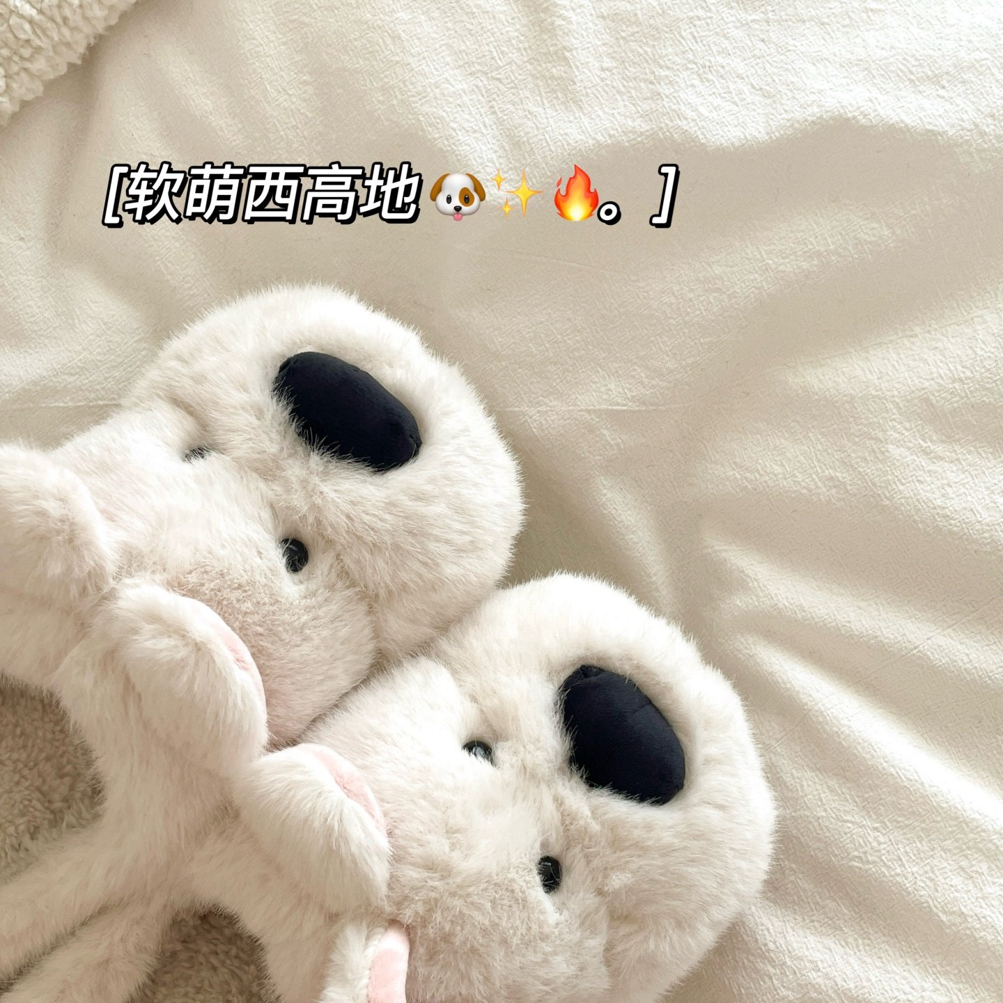 迷糊西高地~！可爱加厚ins包头居家毛毛拖鞋女冬季厚底保暖棉拖鞋,淘宝优惠券,粉丝福利购,淘宝优惠卷