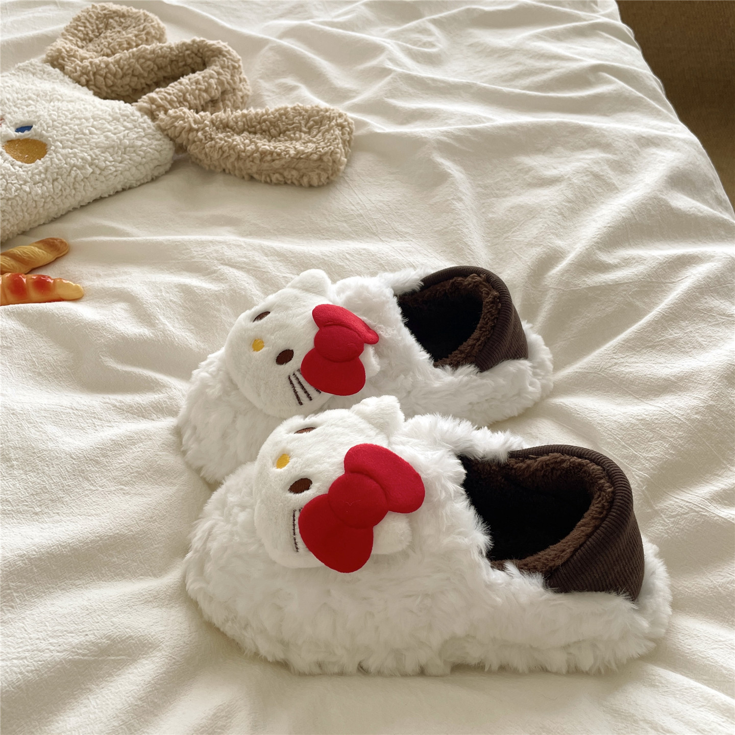 两穿可踩跟~！豹纹kt猫可爱包跟棉鞋女ins外穿保暖加绒毛毛棉拖鞋,淘宝优惠券,粉丝福利购,淘宝优惠卷