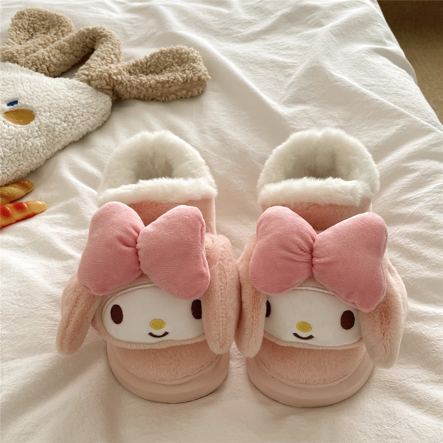 奶芙嘟嘟kt猫~！ins可爱冬季包跟棉鞋女厚底加绒棉拖鞋保暖雪地靴,淘宝优惠券,粉丝福利购,淘宝优惠卷