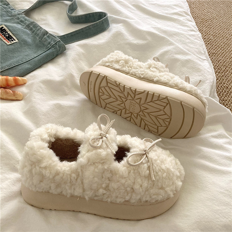 芭蕾少女风格~！暖和厚实加绒包跟棉鞋女冬季保暖雪地毛毛棉拖鞋,淘宝优惠券,粉丝福利购,淘宝优惠卷