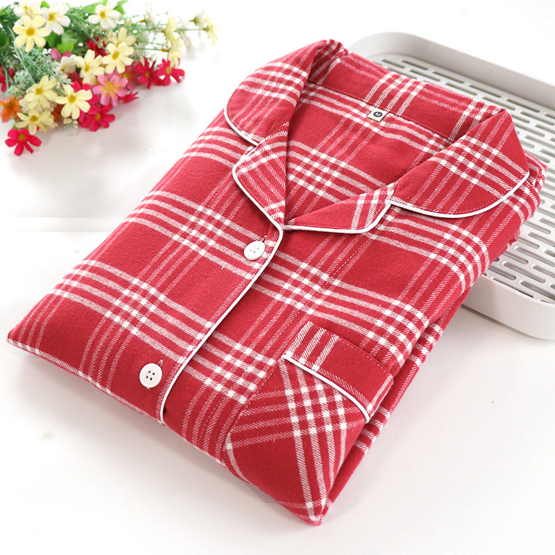 春秋中厚男女情侣睡衣纯棉磨毛双股绒布家居服简约格子翻领开衫,淘宝优惠券,粉丝福利购,淘宝优惠卷