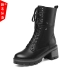 Giày cao cổ nữ Booties 2019 Giày nữ mới Mùa thu và mùa đông Giày cao gót dày Xe máy Martin Boots Knight Boots Da Boots - Giày ống