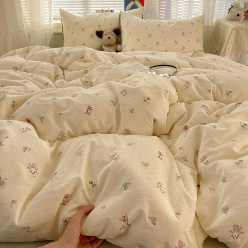 小清新田园童趣床上四件套吊边床单床笠款学生宿舍三件套软糯家用,淘宝优惠券,粉丝福利购,淘宝优惠卷