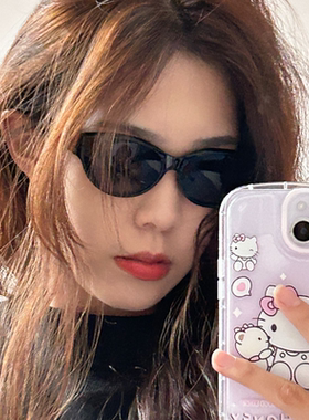 嘻哈墨镜女猫眼复古感