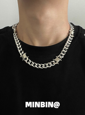 美式荆棘项链古巴链hiphop嘻哈