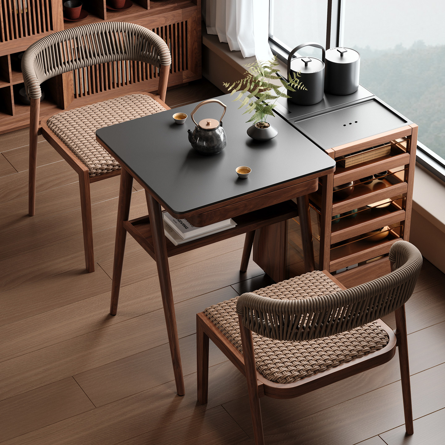 木小咖 山野家用阳台小户型桌椅休闲边桌椅组合泡茶一桌两椅茶桌,淘宝优惠券,粉丝福利购,淘宝优惠卷