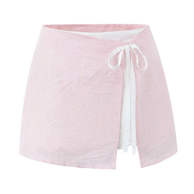 Ultra short hip-covering hot girl style A-line irregular skirt