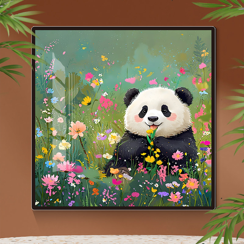 可爱卡通熊猫遮丑墙贴小清新立体卧室亚克力自粘治愈系房间装饰画,淘宝优惠券,粉丝福利购,淘宝优惠卷