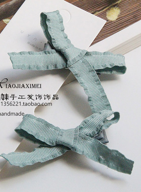 日韩版甜美小蝴蝶结发夹边夹双马尾发圈一对装儿童少女发卡发饰品