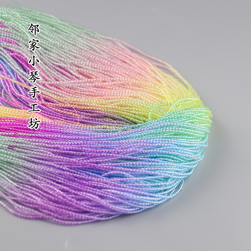 优质流苏2mm幻彩米珠手工diy串珠管珠项链手链饰品配件缠花材料-图1