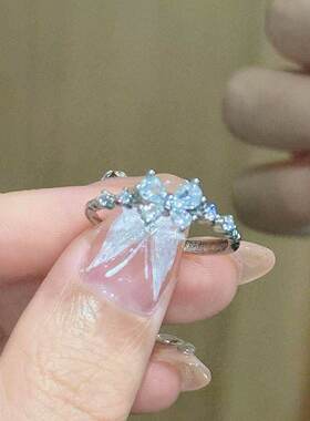 蝴蝶水钻开口戒指女可调节精致高级感指环食指戒指环轻奢百搭甜美