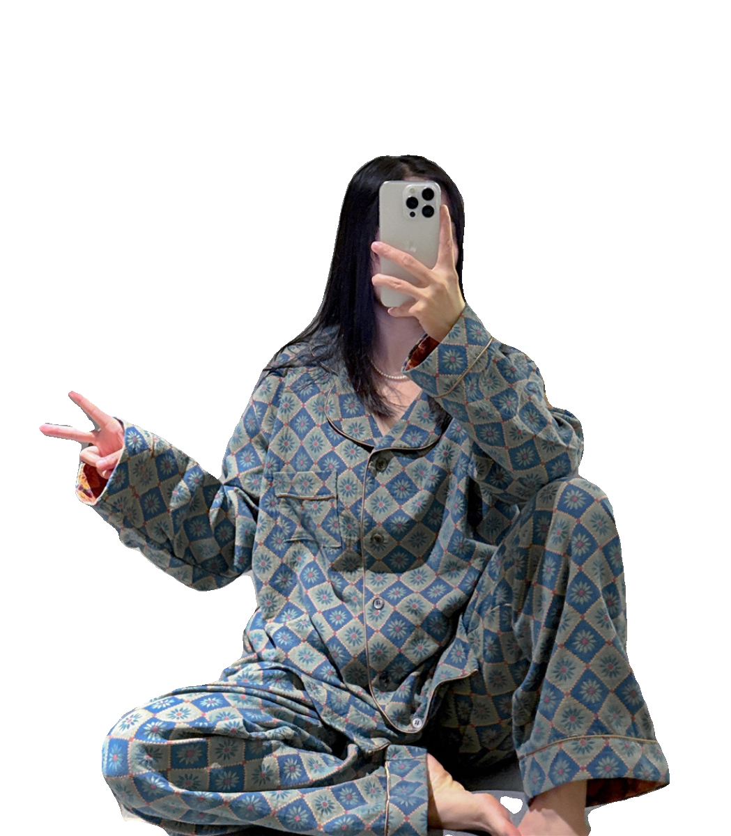 复古国风长袖开衫情侣睡衣春秋透气纱布棉家居服大码200斤套装,淘宝优惠券,粉丝福利购,淘宝优惠卷