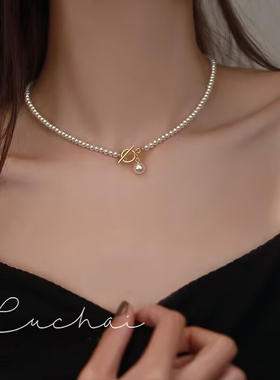 珍珠项链锁骨链小米链毛衣链