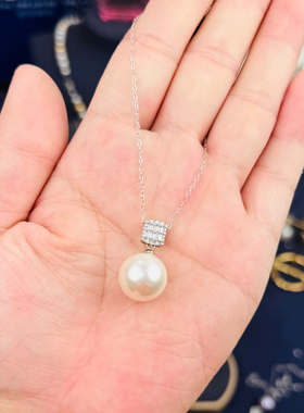 S925纯银珍珠项链锁骨链吊坠颈链