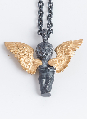 爱神的守护金银定制小天使项链