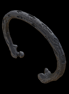 刻骨925银蛇纹腿骨手镯