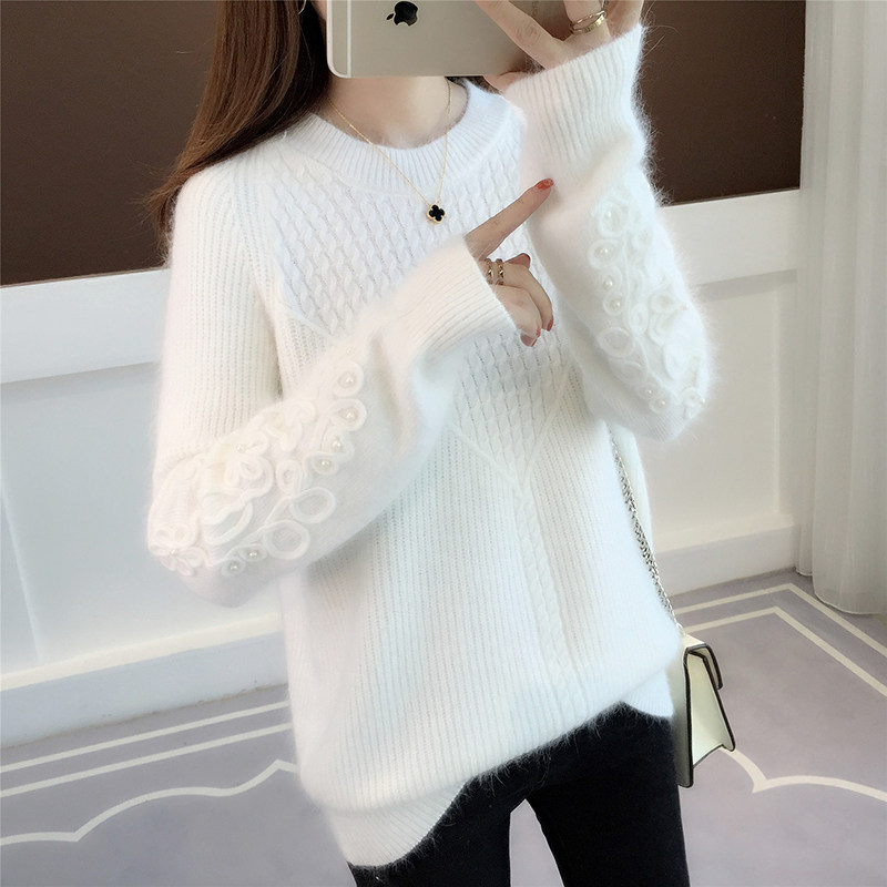 女士新款宽松线衣韩版慵懒风毛衣 贝莎依儿毛衣