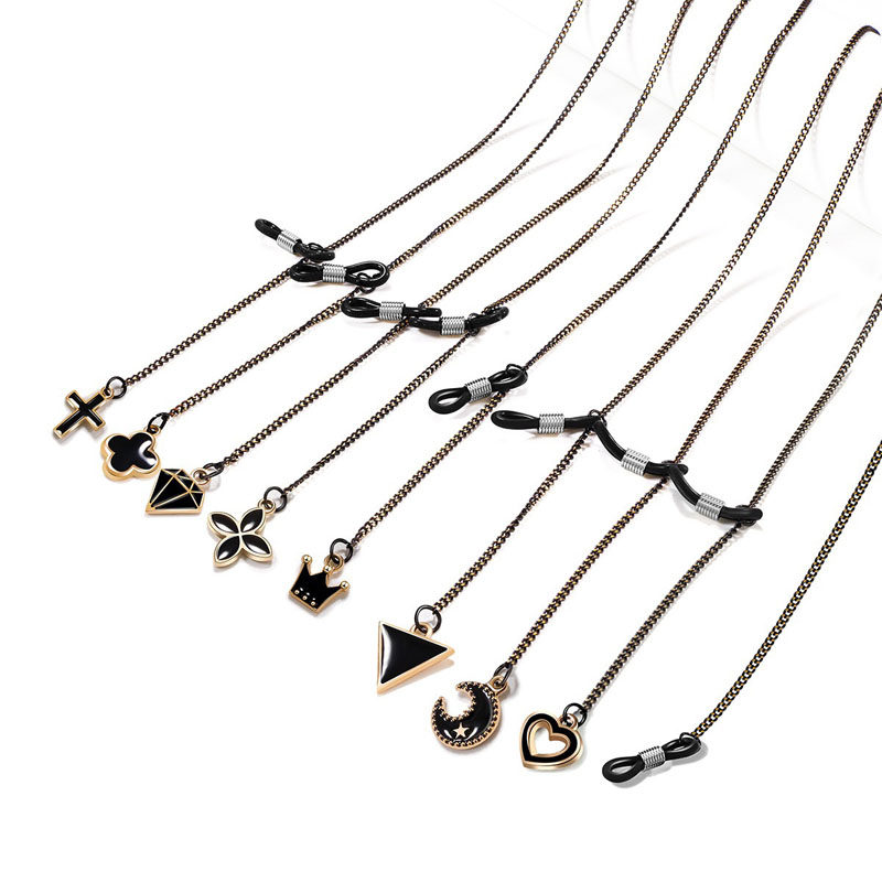 眼镜链女挂脖网红链子时尚装饰挂件复古防滑绳墨镜黑色吊坠链条,淘宝优惠券,粉丝福利购,淘宝优惠卷