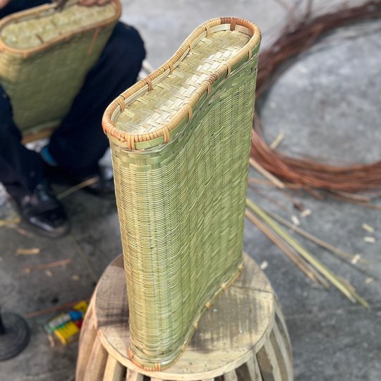 Handmade bamboo woven pillow bamboo cool pillow sleep single pillow spine bamboo cool pillow (with pillowcase and cool fan)